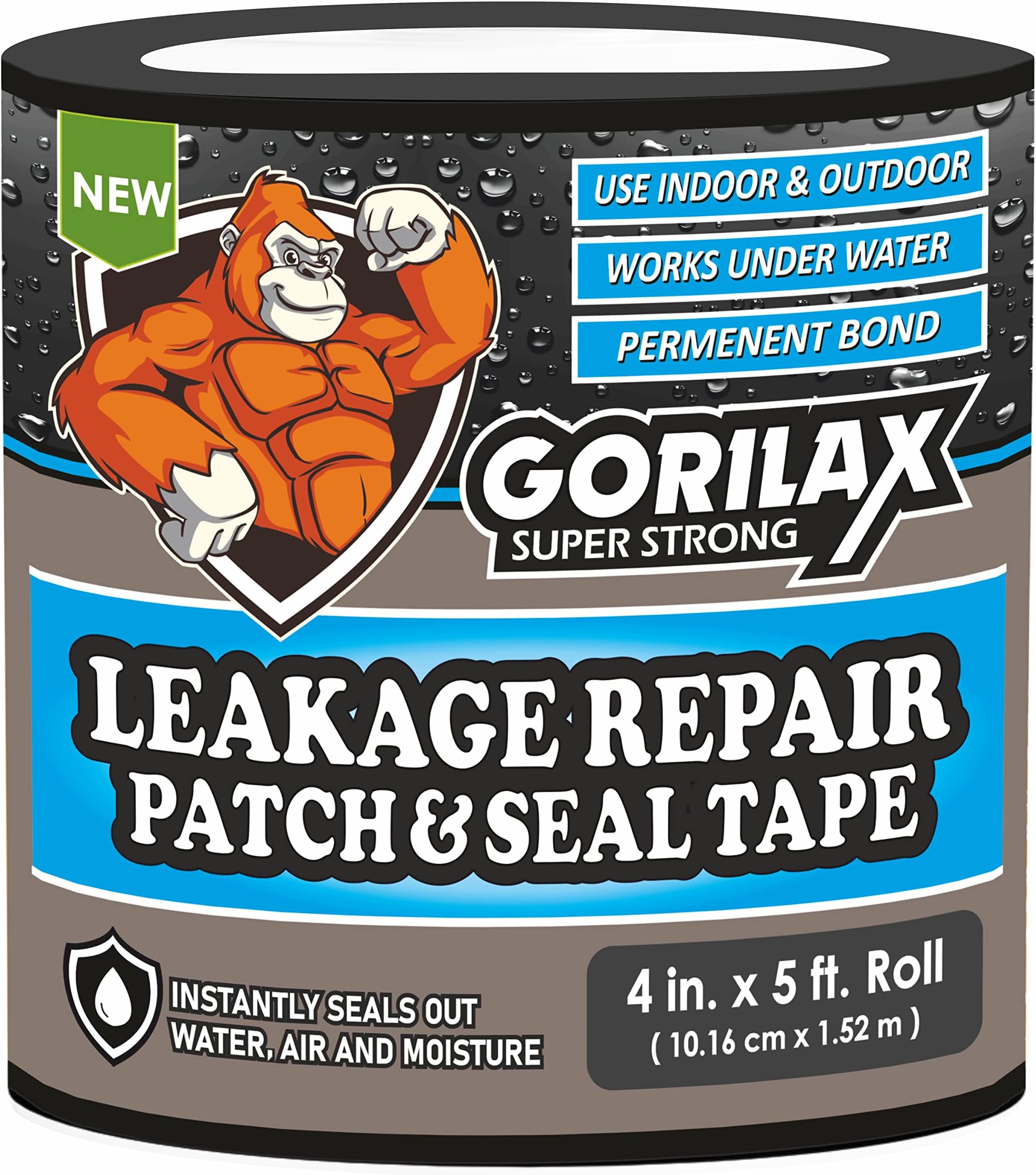 Gorilex Strong Leakage Repair Waterproof Tape Flex Seal Repair Tape Super Strong Adhesive Sealant Tape to instantly Stop Leakage of Roof Leaks Surface Crack Water tank Etc. - Hinmin