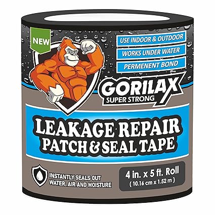 Gorilex Strong Leakage Repair Waterproof Tape Flex Seal Repair Tape Super Strong Adhesive Sealant Tape to instantly Stop Leakage of Roof Leaks Surface Crack Water tank Etc. (4 inch x 1.5 meter)