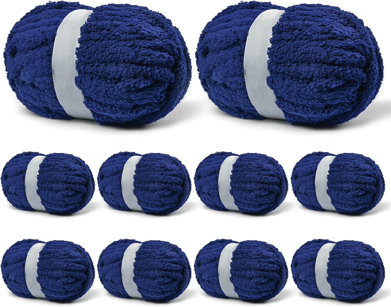 10 Pack Navy Blue Jumbo Thick Yarn, Chenille Yarn for Crocheting, Chunky Yarn for Hand Knitting, Soft Plush Yarns, 240yds/70.5oz Super Bulky Blanket Crochet Yarns
