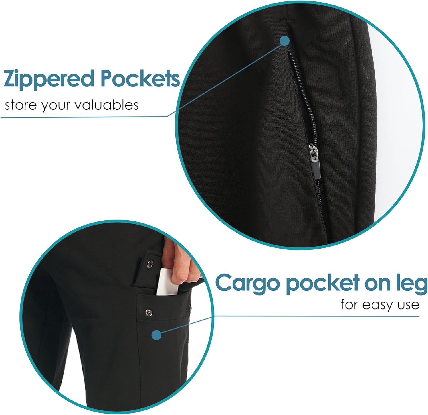 34/36 Inseam Sweatpants for Tall Men Extra Long Joggers Workout Pants with Zipper Pockets - Image 6