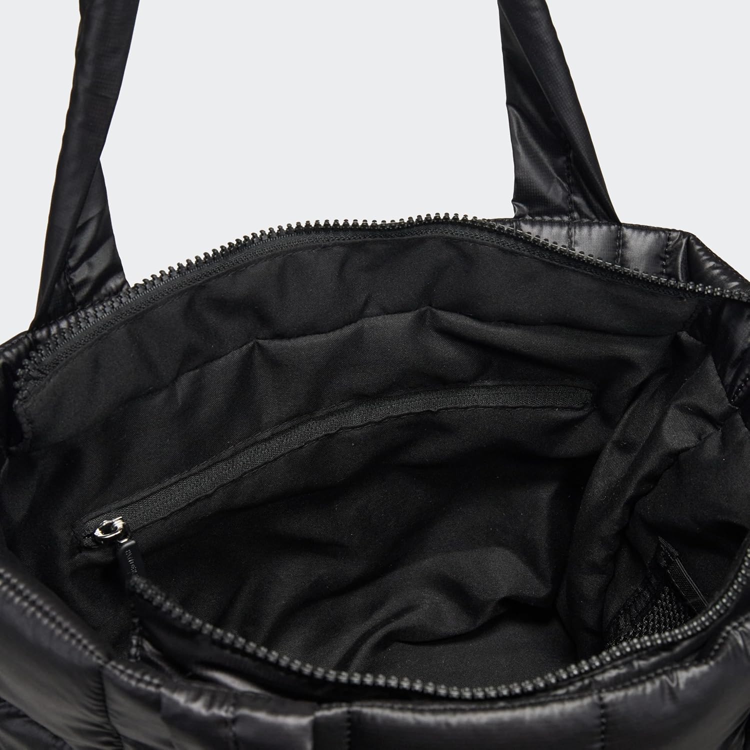 Pander Quilted Tote for Women, Travel Hand Carry Bag with Trolley Sleeve and Multiple Pockets, Black
