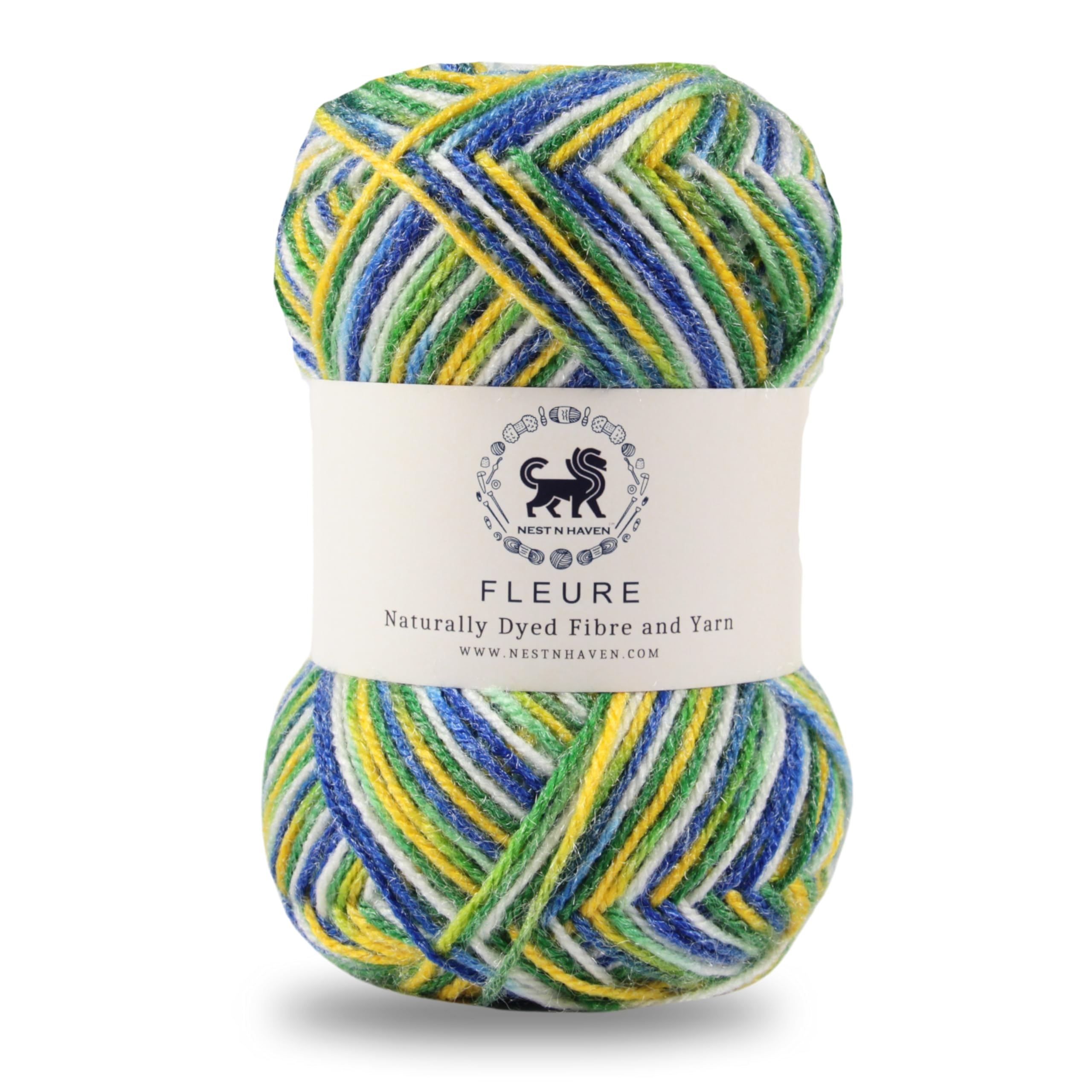 Nestnhaven Acrowools Fleure Hand Knitting and Crochet Yarn. Pack of 1 Ball - 100gms. Shade no - NNHF (Multicolor18)