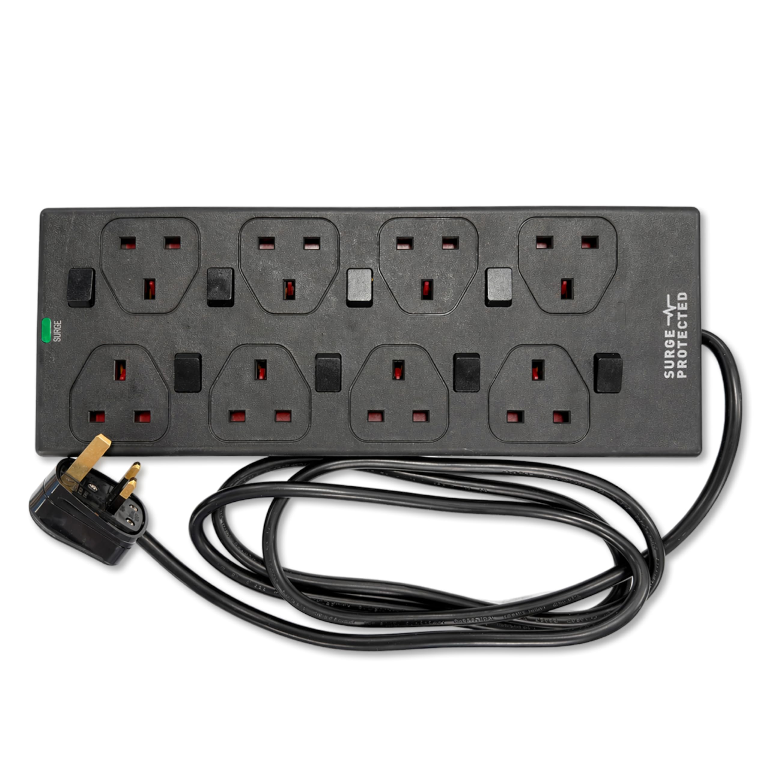 Status 8-Gang Extension Lead - Black - 2M