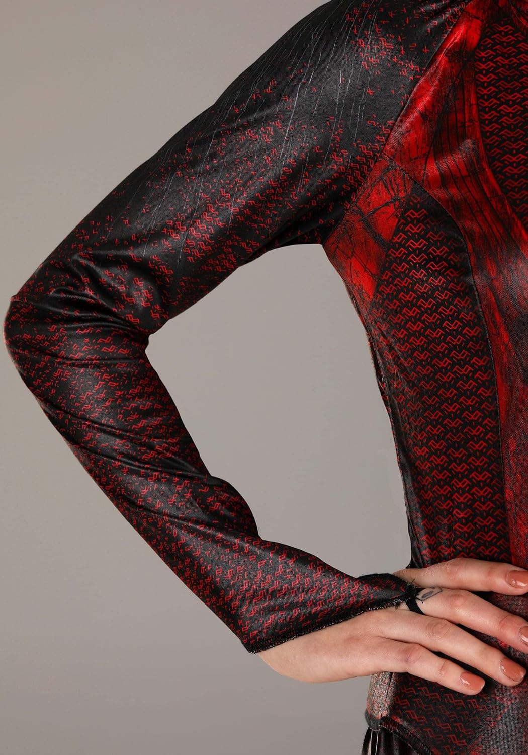 MARVEL Scarlet Witch Official Adult Costume - Premium Printed Top with Attached Train, Pants, and Fabric Headpiece image 5