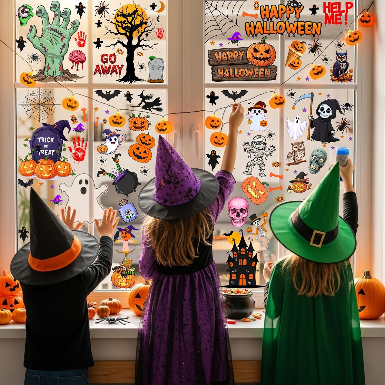 Halloween Window Clings, Spooky Window Decorations