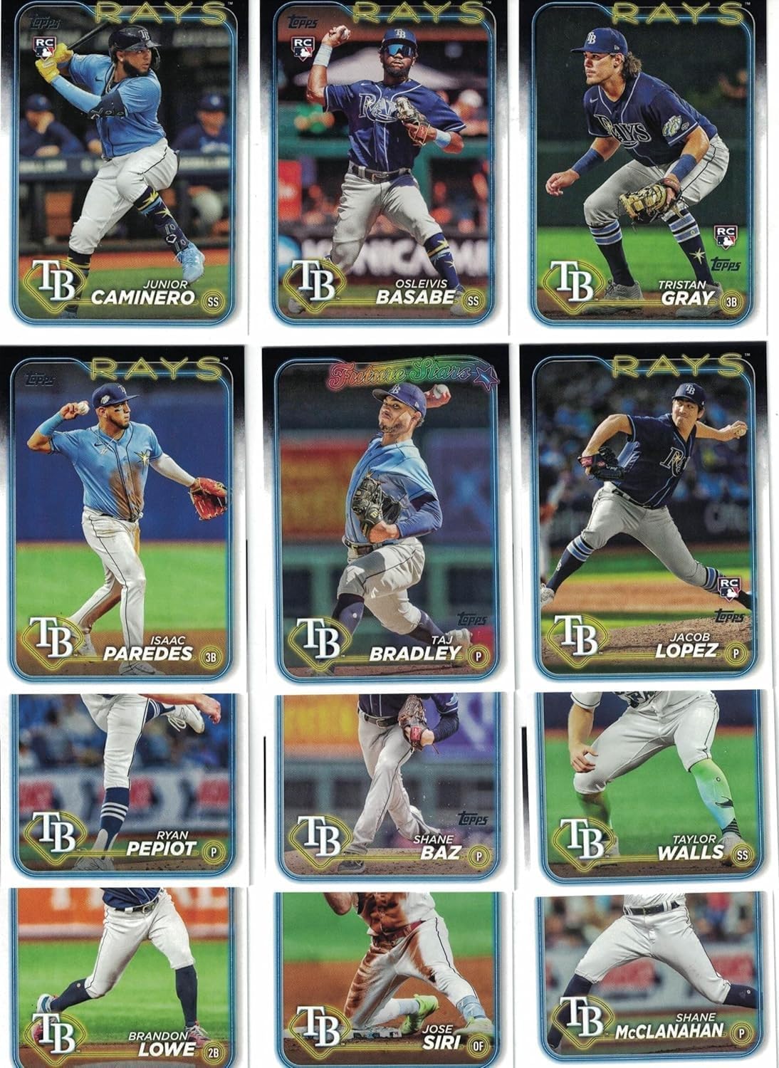 Tampa Bay Rays 2024 Topps Complete Mint 23 Card Hand Collated Team Set Featuring Brandon Lowe and Manuel Margot with 10 Rookie Cards Junior Caminero, Curtis Mead, Tristan Gray and Jacob Lopez Plus 6 81LLtj1 M2L. AC SL1500