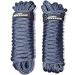 INNOCEDEAR 2 Pack Premium Navy Blue Dock Lines - 5/8 x 35\' with Eyelet.Double Braided Nylon Dock Line/Mooring Lines.Hi-Performance Marine Boats Ropes
