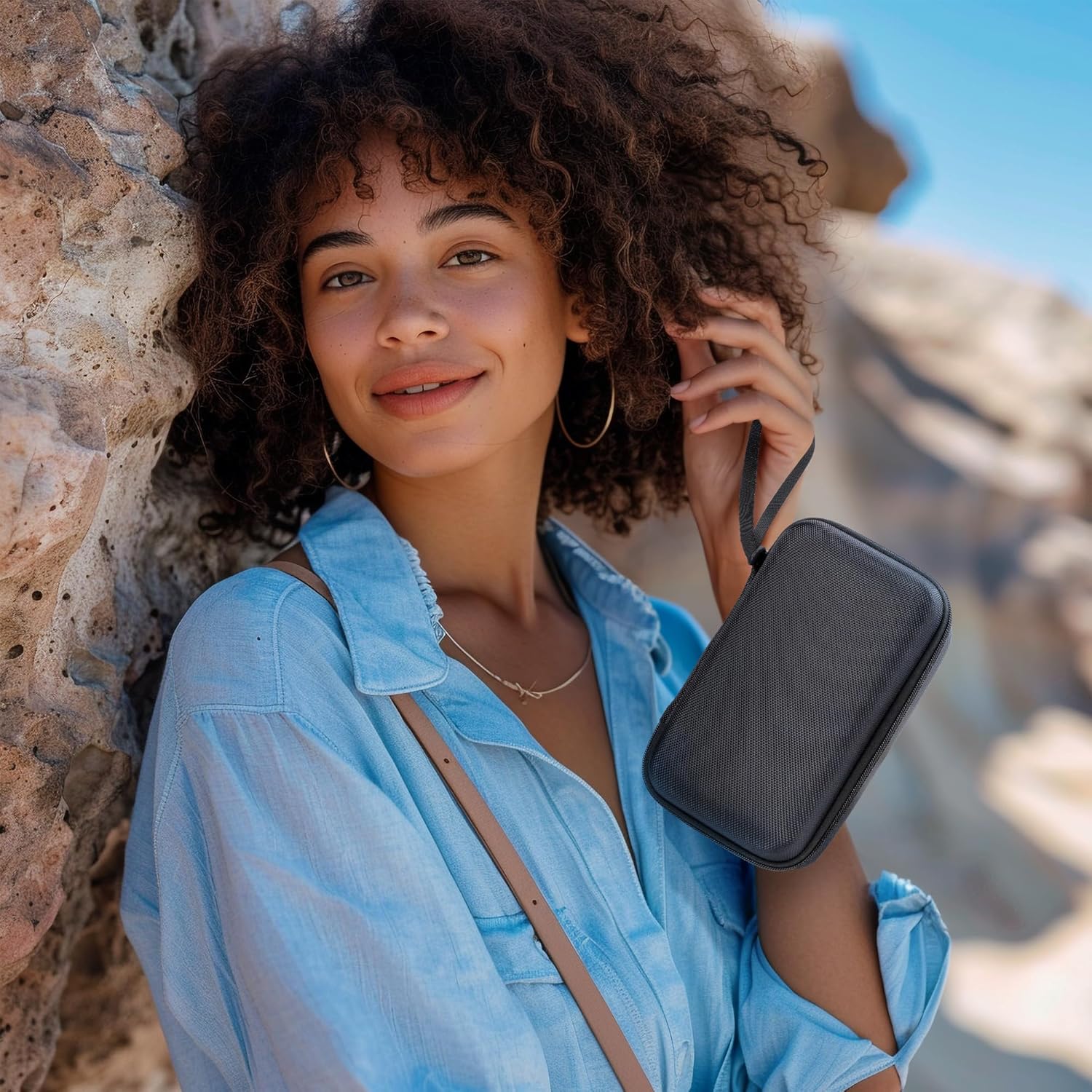 POLONO PM220S Label Maker Case Compatible PM220S Label Maker PM220 Portable Handheld Label Printer, Easily Store Your Printer, USB Cable and Batteries Accessories (Case Only), Black - Image 5