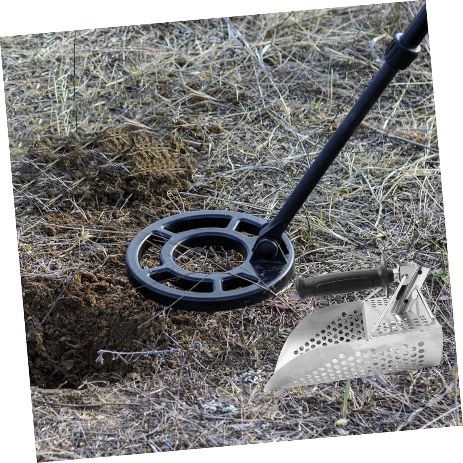 Stainless Steel Metal Detecting Scoop Shovel Sand Sifter for Efficient Treasure Hunting Beaches Soil