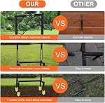 Support de tuyau de jardin, support de tuyau d'eau imperméable pour l'extérieur, support métallique amélioré avec 150-Foot Capacité, Détachement de rangement du tuyau de stockage du tuyau, Noir