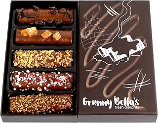 Granny Bellas Mothers Day 5 Chocolate Covered Wafers for Girlfriend, Boyfriend, Him, Her Gift Basket, Spring Treats Prime Dairy Chocolate Cookie Gifts Baskets, Delivery for Mother, Mom, Grandmother, Grandma, Wife, Sister, Daughter