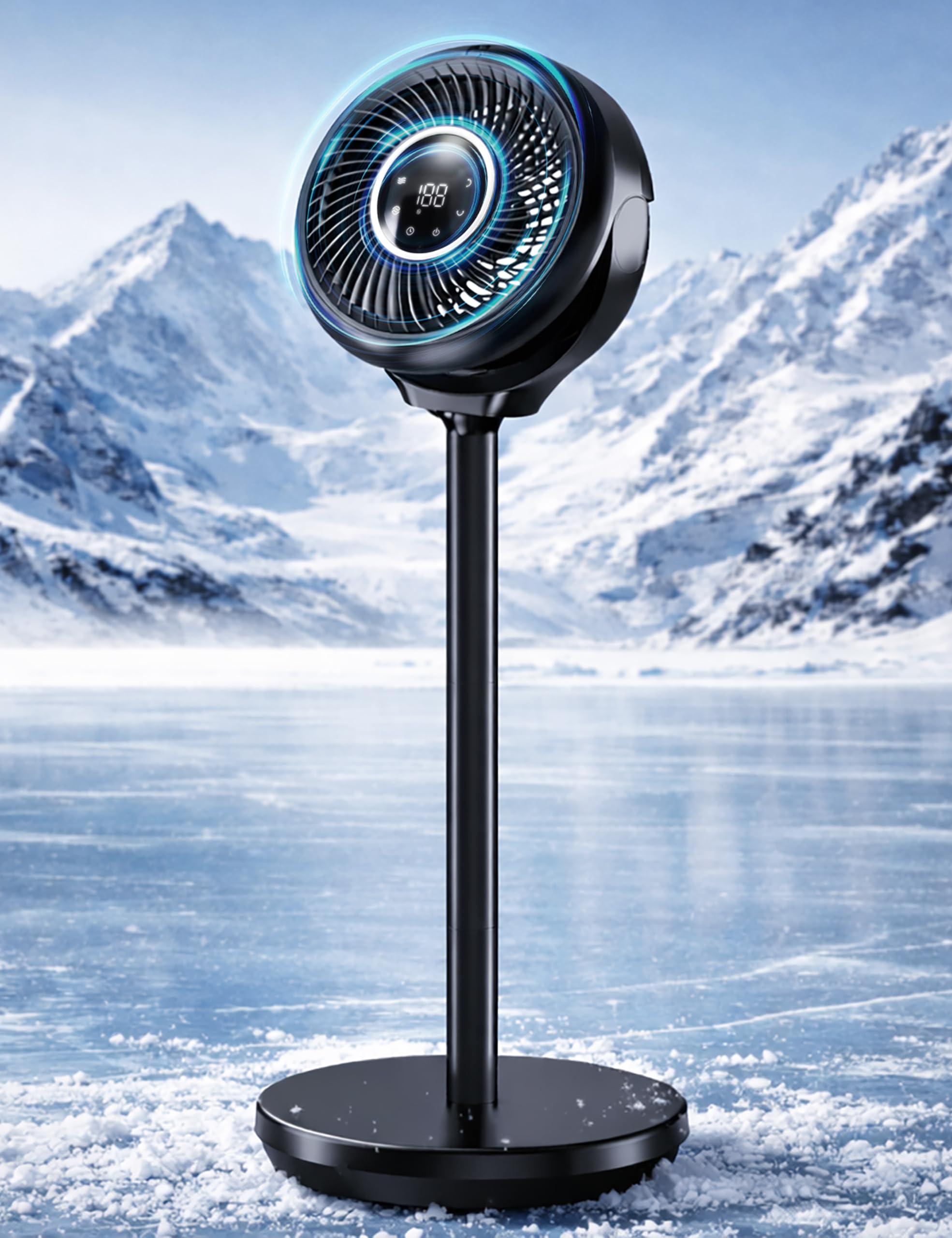Becvtoz Pedestal Fan for Bedroom, 180° Wide Oscillating &
