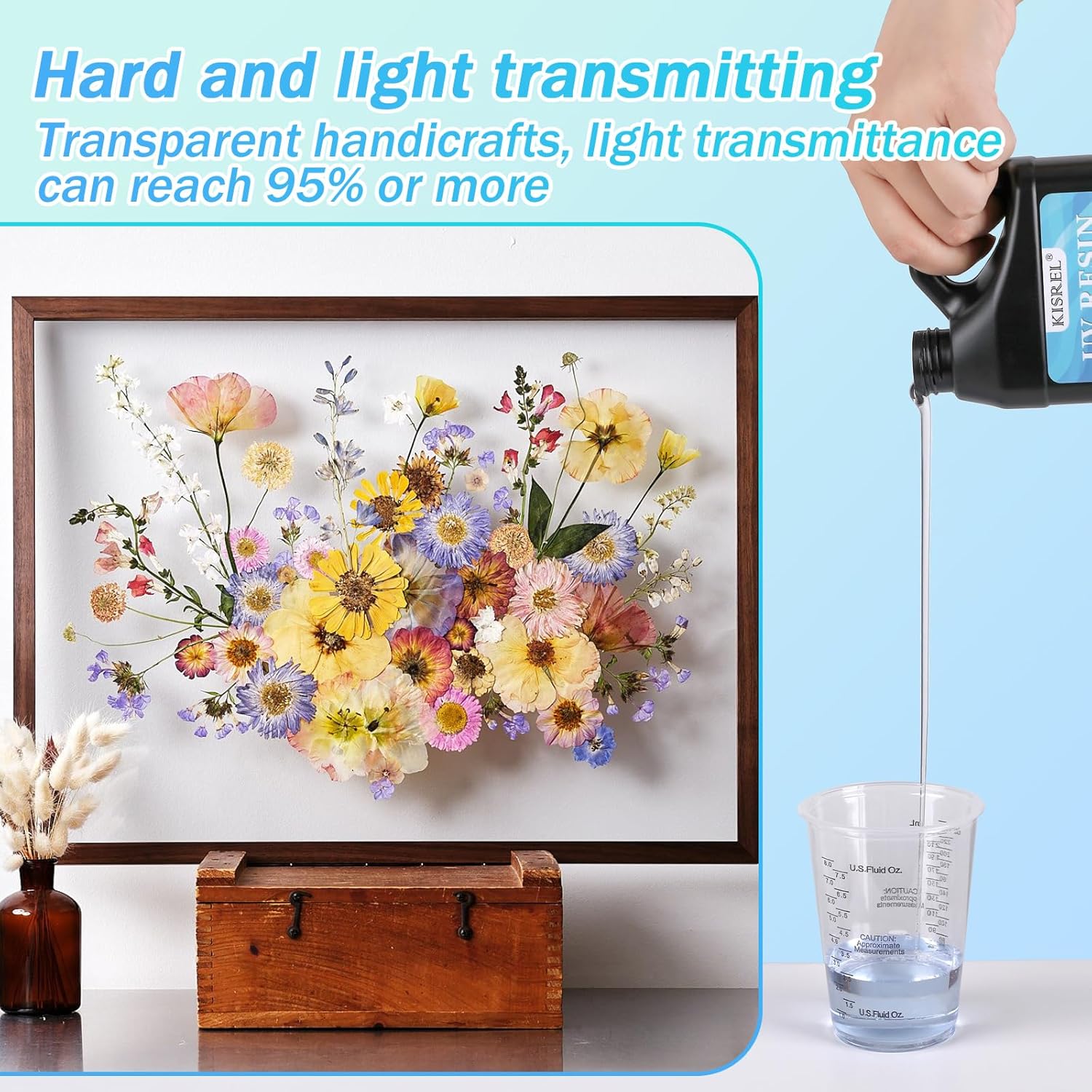 KISREL UV Resin 500g-Upgraded UV Resin Kit, Hard Type Crystal Clear Ultraviolet Curing UV Epoxy Resin for Craft Jewelry Making - Image 4