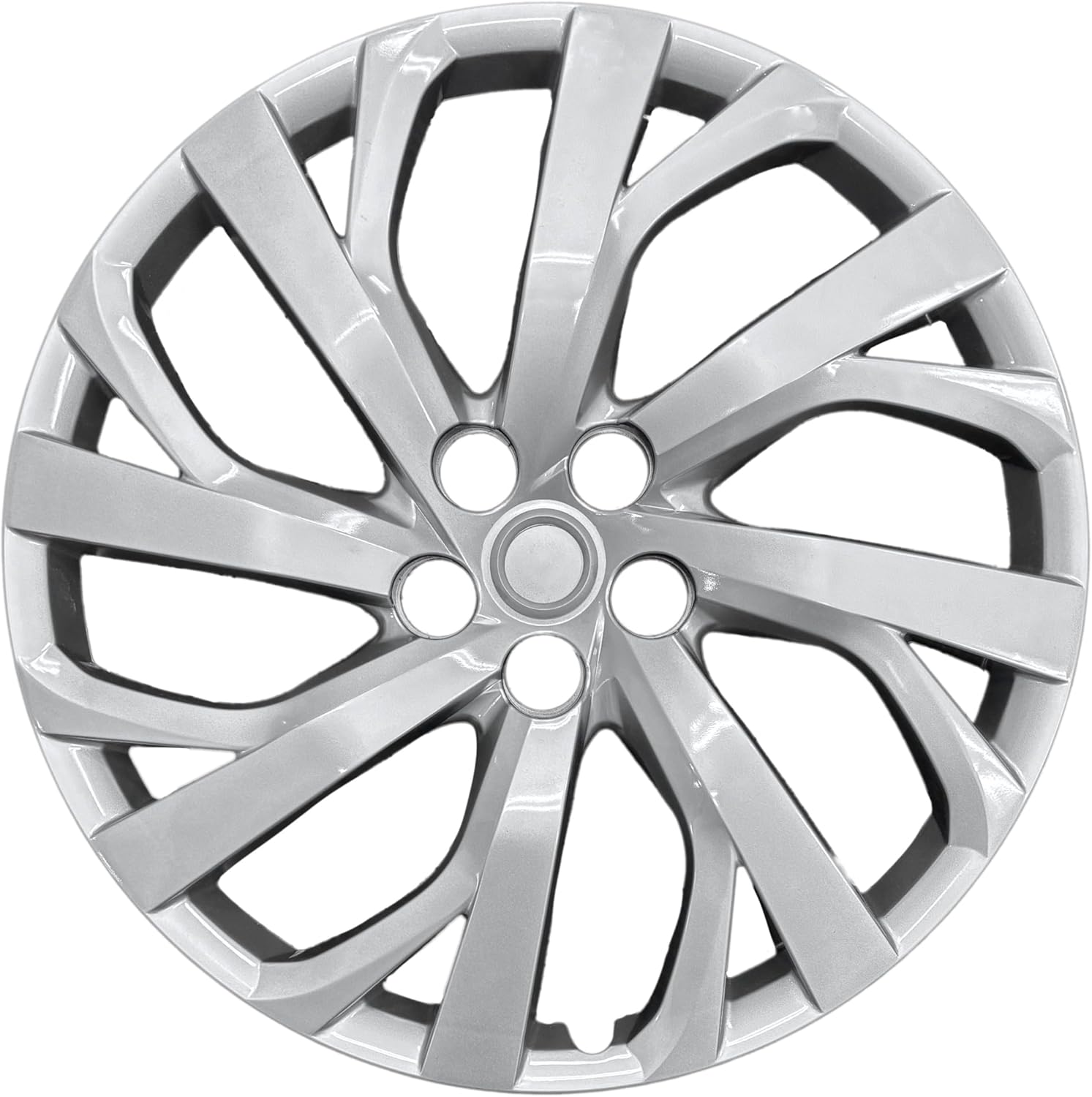 Premium Quality 16 inch Silver Hubcaps fits 2017 2018 & 2019 Toyota Corolla, Heavy Duty Solid Clip Construction (Set of 4) (61181AMS-4)