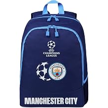 Manchester City F.C. Backpack for Men Teens Boys Bag Rucksack College Gym Sports Daypack Soccer Gifts for Him Navy