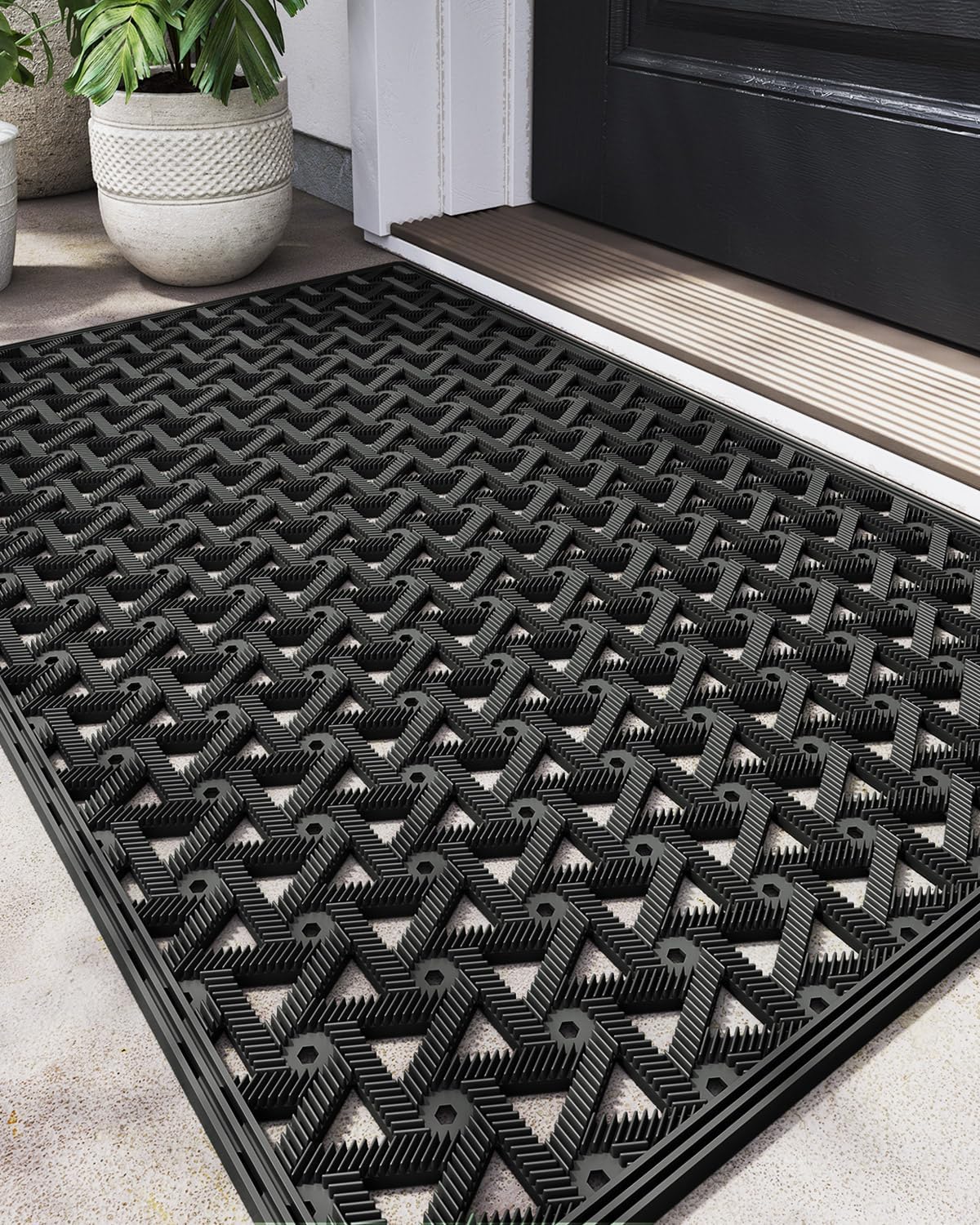 Amazon.com : DEXI Front Door Mat Outside Entrance,19x30 Rubber Floor ...