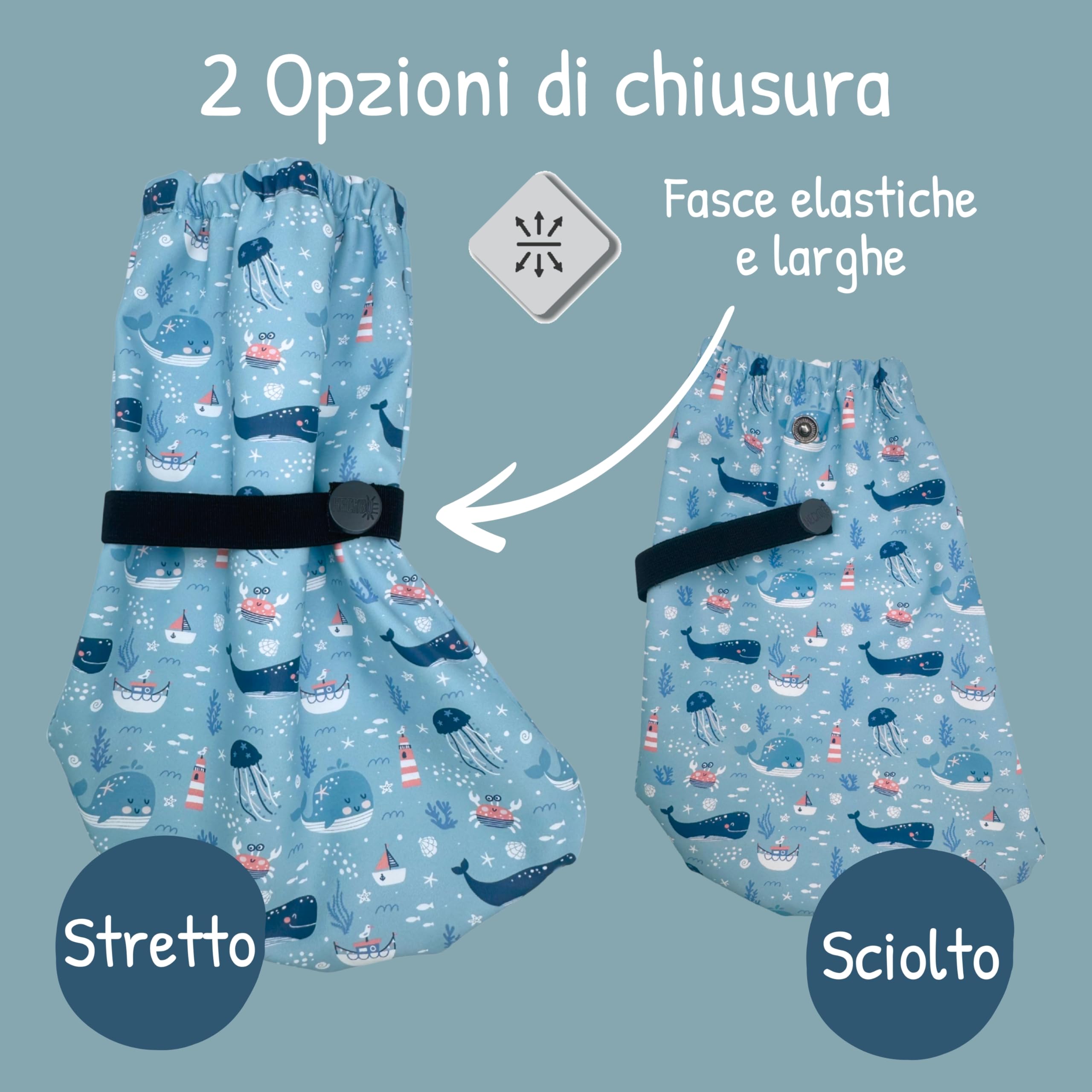 HECKBO Stivaletti da Pioggia per Bebè 3-24 Mesi - Impermeabili con Fodera in Pile - Diversi Motivi - Scarpe da Esterno per Neonati e Bambini Piccoli