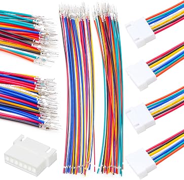 XH 2.54mm JST Female Connector with 22AWG Pre-Crimped Wire,JST XHP-7,2/3/4/5/6/7/8/9/10/12Pin Connector with Length of 10/20/50/80/100cm Wire 2 Set XH2.54 7Pin-100cm