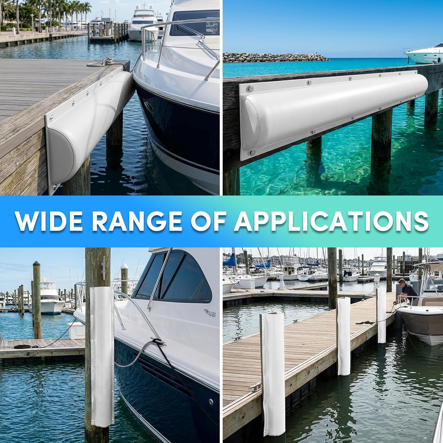 Dock Bumper,Semicircle Dock Bumper Guard with Stainless Steel Screws,Boat Dock Bumper,Dock Bumpers Marine for Docking Edges, Piling, Vertical Poles, Horizontal Decks or Piers(2Size,4Color)