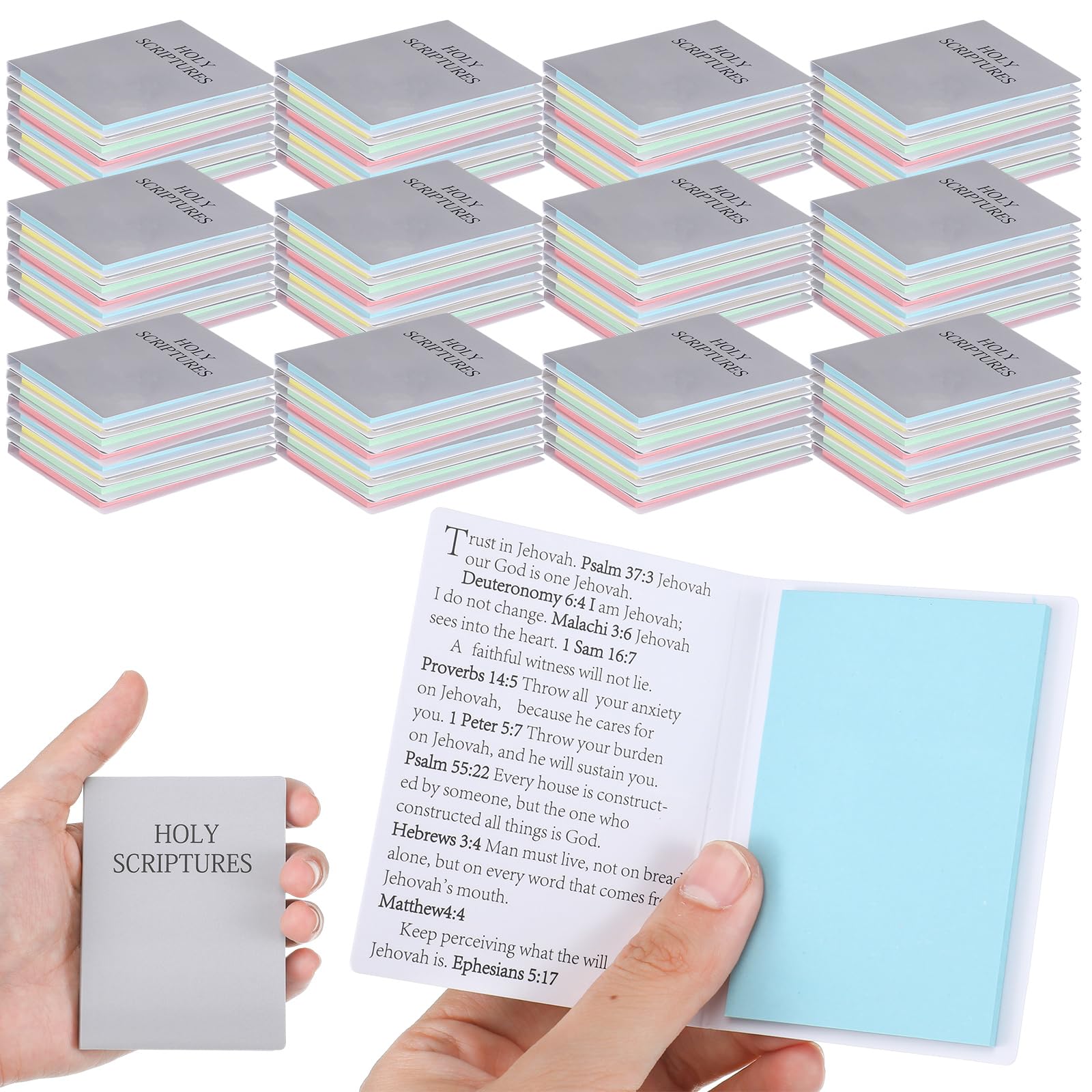Motiskyy 48 Pcs Witness Gifts Bible Sticky Notes Christian Bible Verse Notepads Org Supply for Service Watchtower Study Convention Christmas(Colorful Style)
