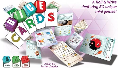 Miniatura 3 de CardLords Tarjetas de dados - 50 minijuegos únicos de rollo y escritura en una caja, juegos de cartas de estrategia, juego de fiesta familiar, a