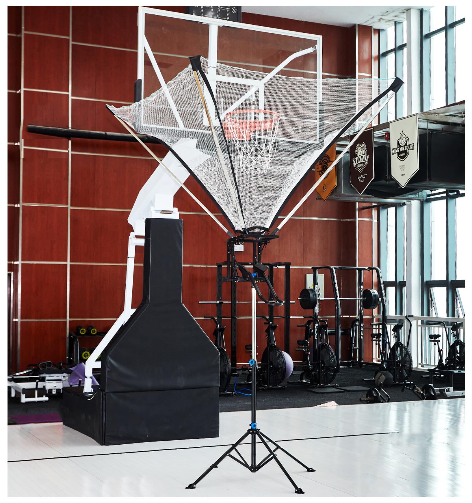 Basketball Rebounder with Rotating Track?Basketball Shot Trainer Rebounder with Net Return Systemfor Efficient Training, Suitable for Indoor & Outdoor Use, Easy Assembly & Convenient Storage