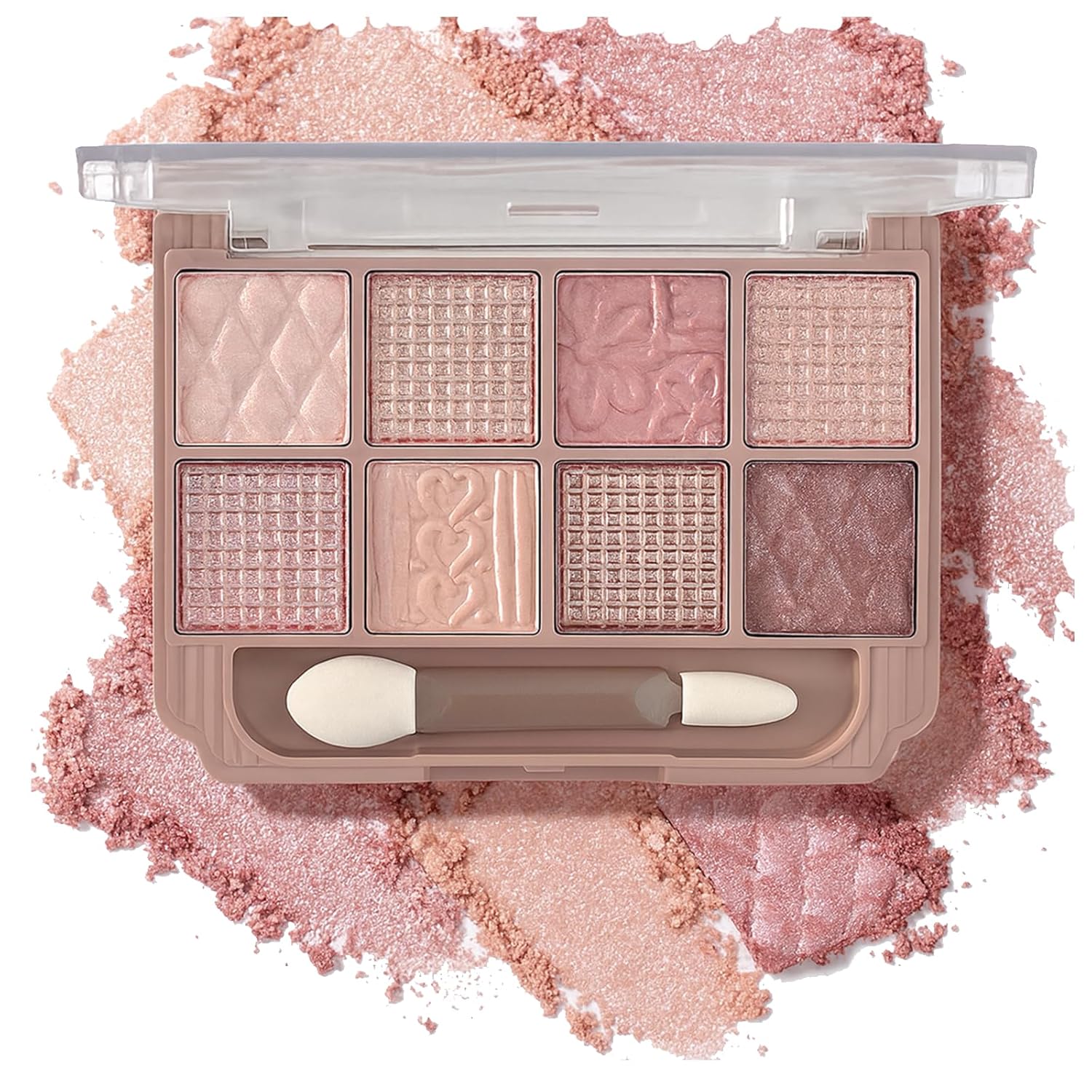 K’APEINE 8 Colors Eyeshadow Palette,Red Brown Eyeshadow Shimmer Eyes Makeup Palette Eye Shades With 1 Dual Brush Long-Lasting Blendable Shade,Naturing-Looking,Waterproof Warm Eye Shadow for Women-01#