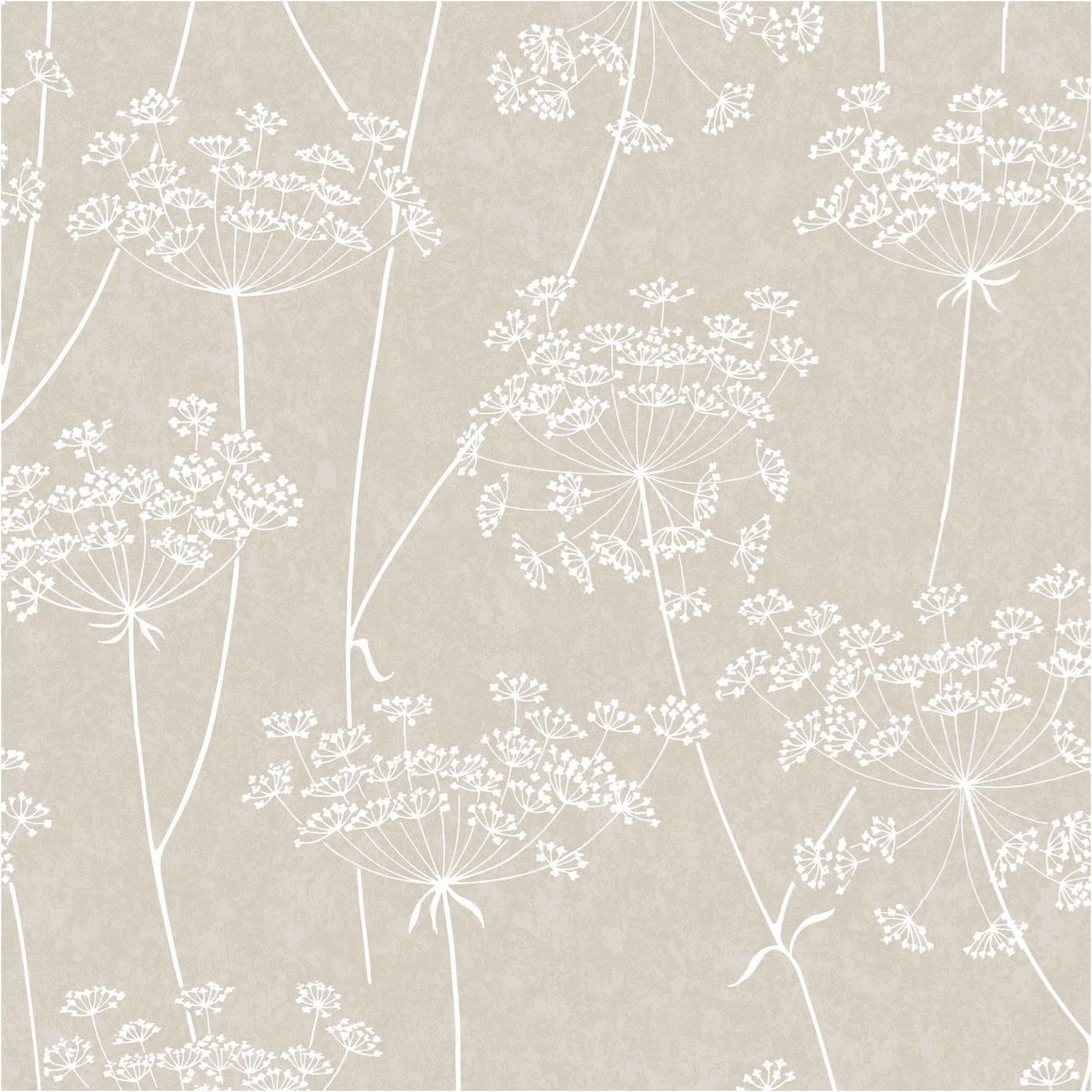 Aura Taupe Wallpaper | Paste the Wall | Cream Floral | Eco-Friendly
