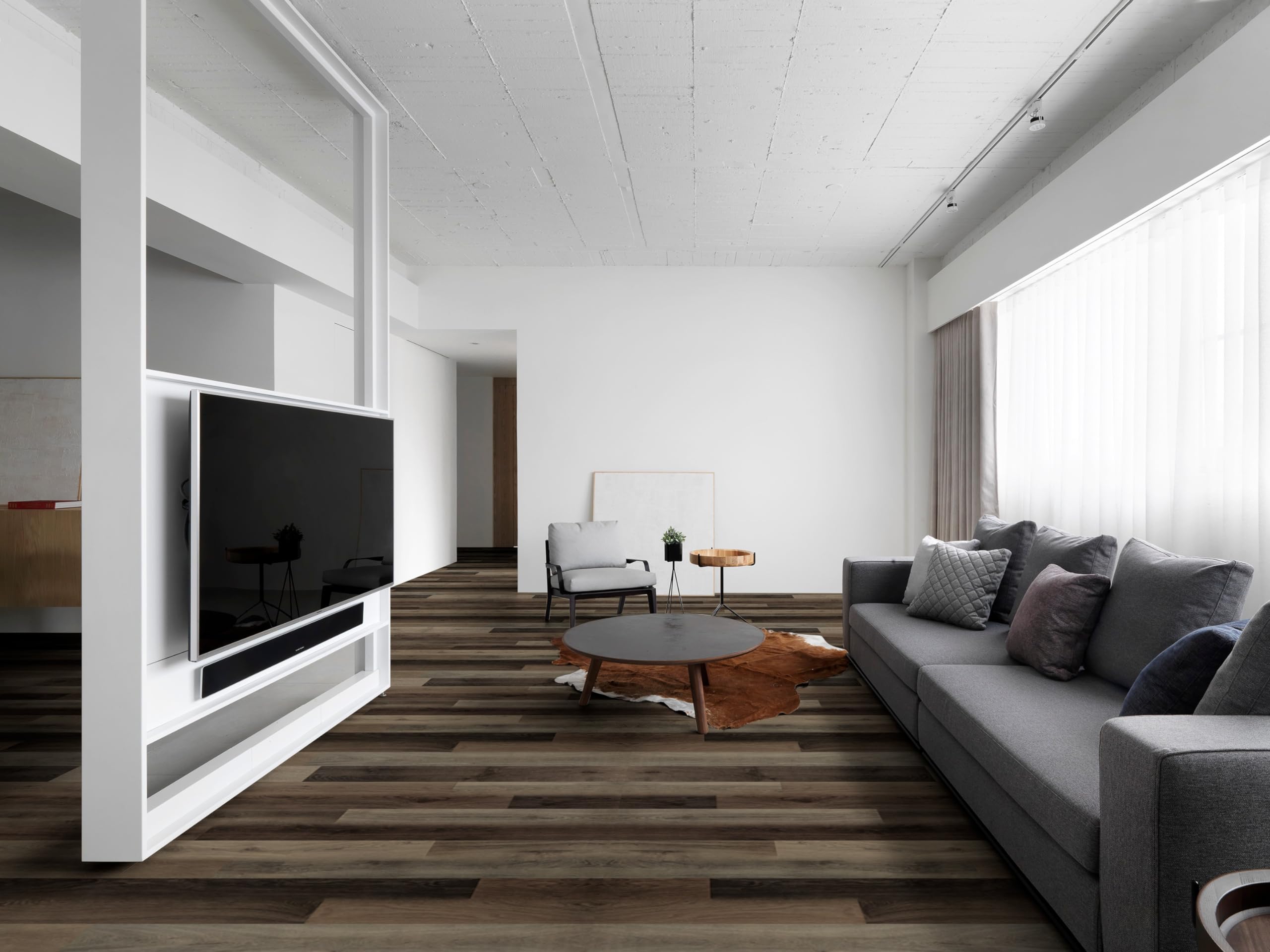 Oxdigi PVC Bodenbelag Selbstklebende 1.6m², Verdickt Holzoptik Vinylboden Bodenfliesen für Eingangstür, Wohnzimmer, Küche, Balkon, Abstellraum, Zuschneidbar Vinyl-Fußböden 15x91 cm 12 Dielen