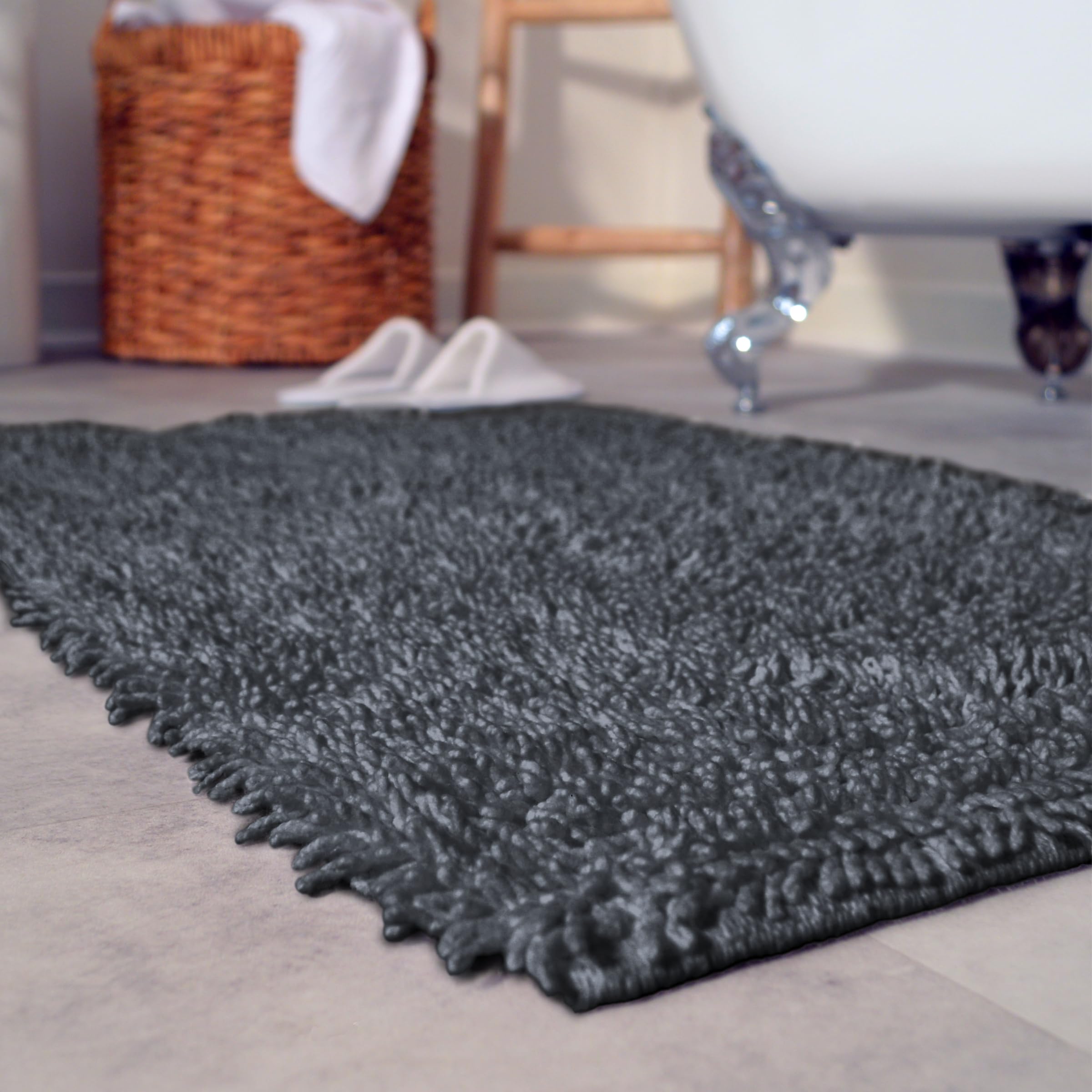 Urbify Luxury Cotton Bath Mat, Large & Soft, 100% Cotton, Machine Washable, 55x90cm (22x36)