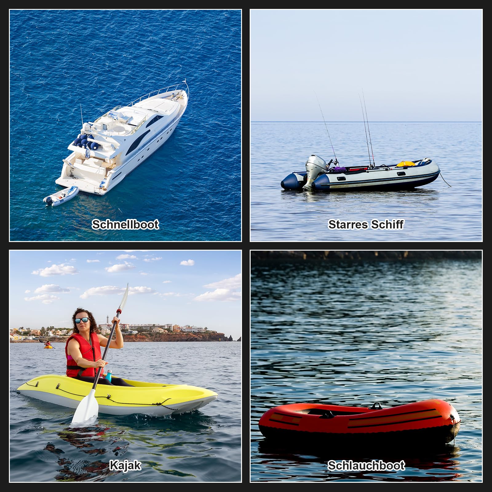 Anker Boot 6KG Faltanker mit 20 m Ankerleine und Tasche, Bootsanker | für Kajak, Schlauchboot, SUP-Board, Kanu und Motorboot, Boots Zubehör für Wassersport, Outdoor und Angeln