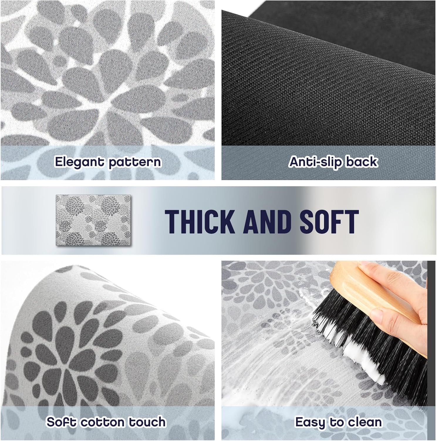 Teenyyou 2 Pcs 26" x 18" Dryer Top Protector Mat, Washer and Dryer Topper, Non Slip Waterproof Machine Cover Dust Proof Quick Drying Topper Pad for Laundry and Kitchen (Bloom)