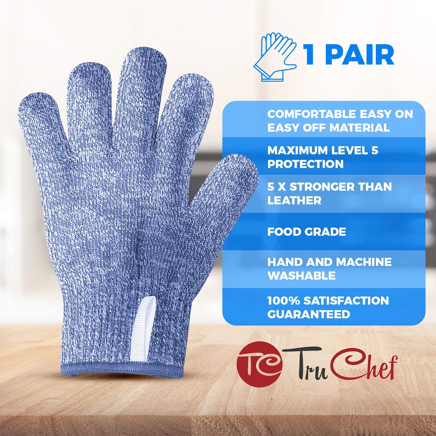 Best Review TruChef Kids Cut Resistant Gloves (Ages 4-8) - Maximum Kids Cooking Protection. Safe Hands from Real Kitchen Knives and Tools. Perfect for Oyster Shucking and Whittling.