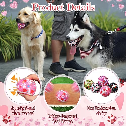 Miniatura 3 de 36 pelotas de tenis chirriantes para perros de 2.5 pulgadas interactivas para mascotas, pelota de juguetes para mascotas para perros pequeños,