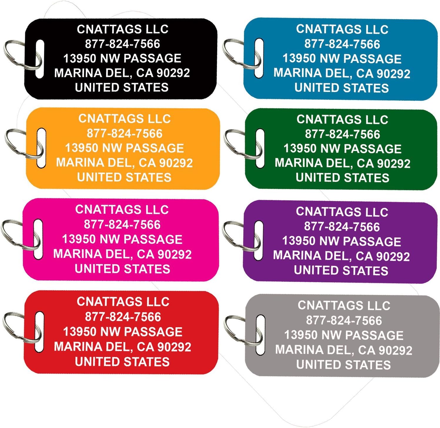 Personalized Durable Aluminum Luggage Tags Pet Carrier Tags Suitcase Tags Dog Tags | Many Colors to Choose from | by CNATTAGS (Life TIME…
