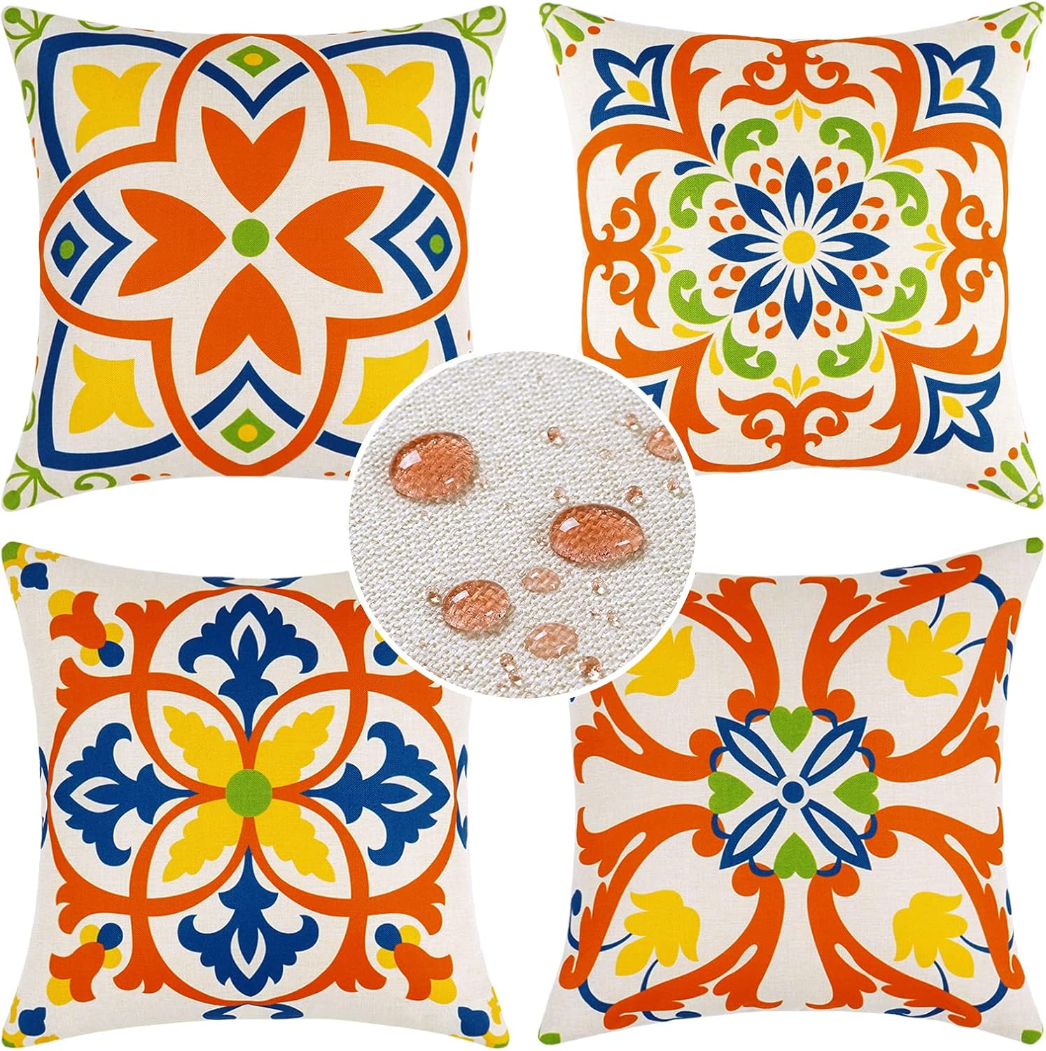 UINI Outdoor Pillow Covers Set of 4, Waterproof Pillow