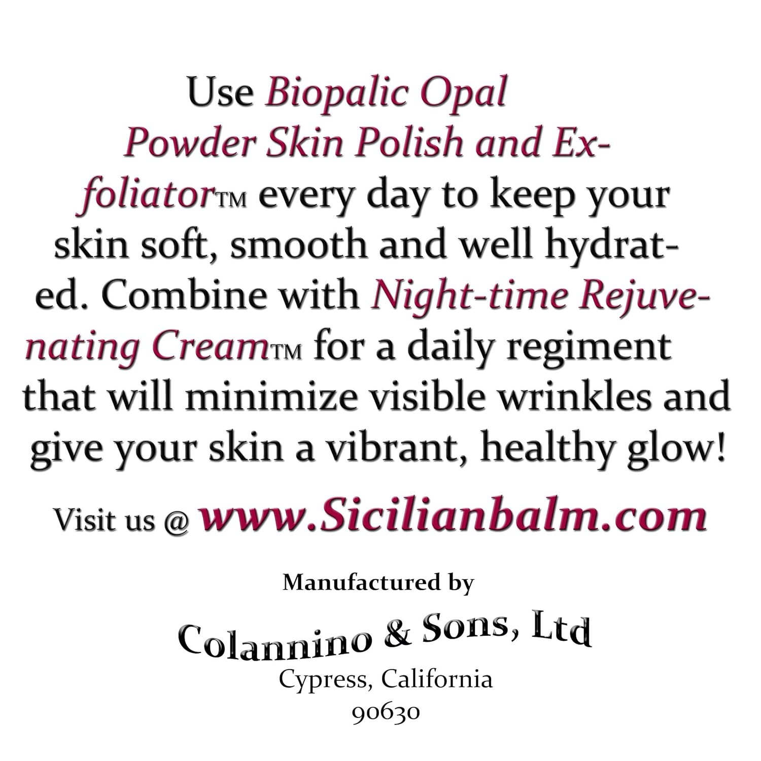 Colannino's Sicilian® Biopalic Opal Powder™ Skin Polish : Beauty & Personal Care