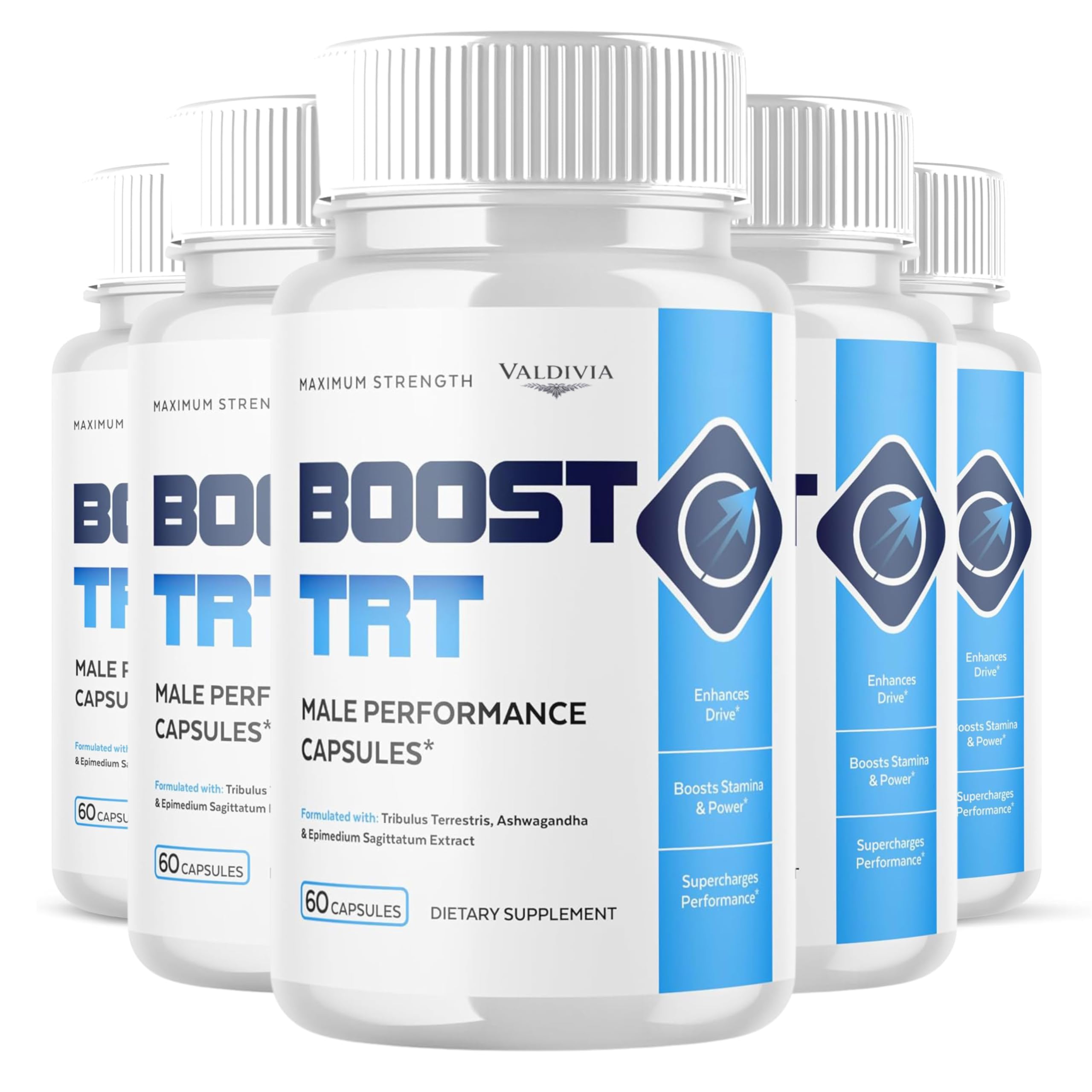 (5 Pack) BoostTRT Maximum Strength Capsules - Official BoostTRT Premium Advanced Formula Supplement Natural Daily Support Multivitamin for Overall Health & Wellness, 300 Capsules for 5 Months