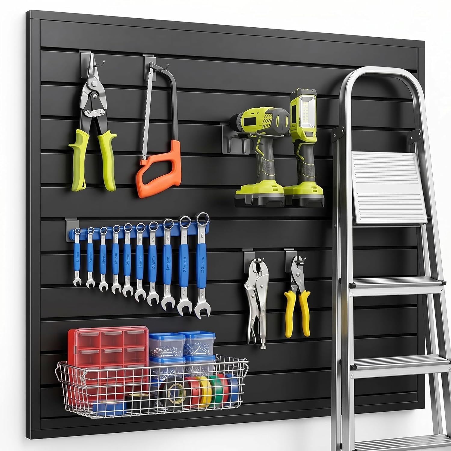 4x1 Ft Pack of 4 Slatwall Panels - PVC Slat Wall Panel System for Garage Storage, Retail Display & Wall Organization - Black Slat Panels for Home, Utility, & Store Display Fixtures