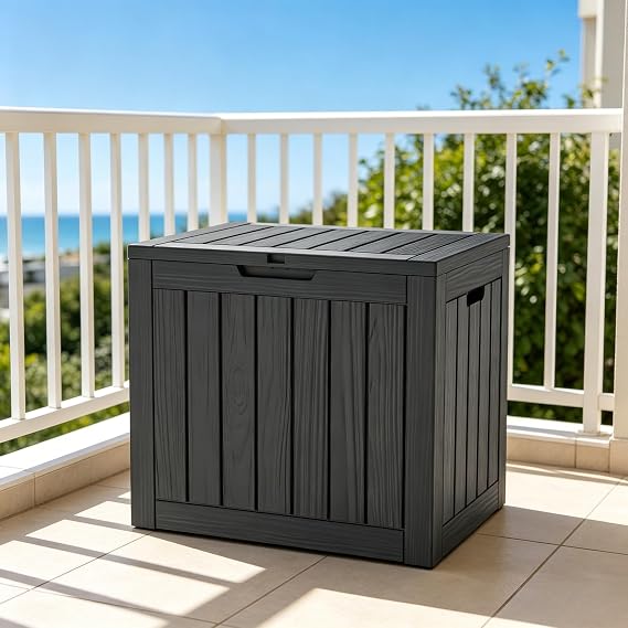 Yardgrace 35 Gallon Waterproof Outdoor Storage Box with Lockable Lid