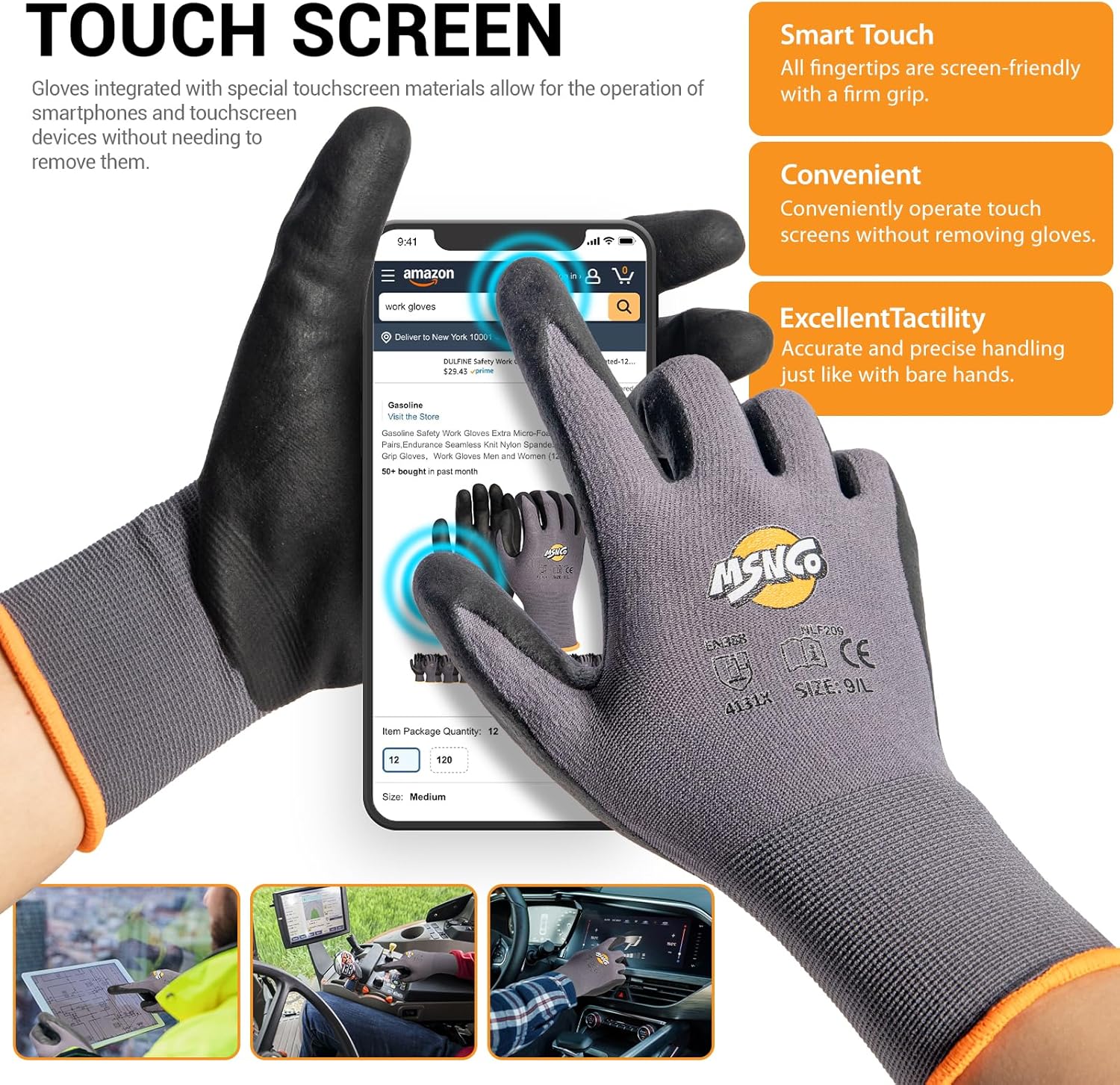 Safety Work Gloves 6/12 Pairs Micro Foam Nitrile Coated Endurance Seamless Knit Nylon ，Wear-resistant mechanical gloves - Image 4