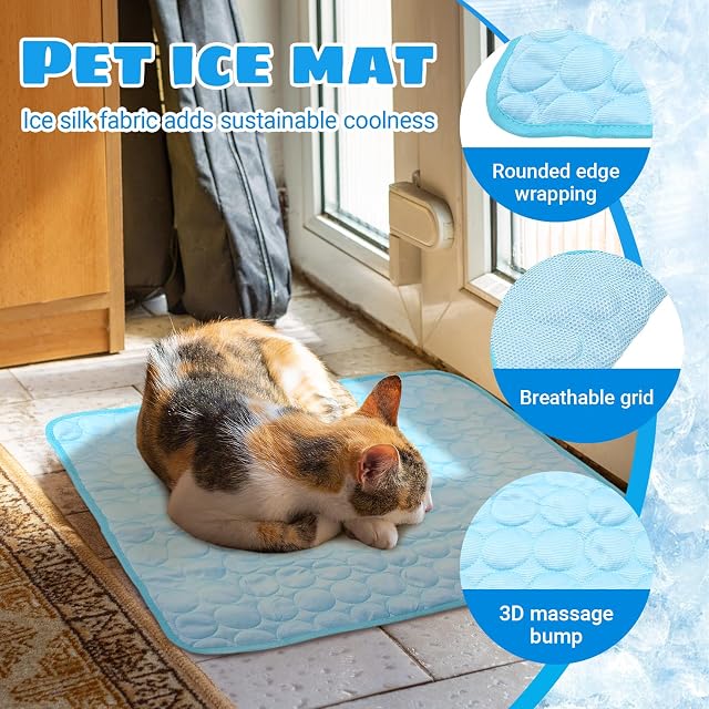 Foto 3 de 7 de Alfombrilla Refrescante para Perros, Alfombra Auto Refrigerante con Superficie de Seda Fría