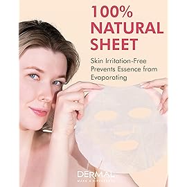 DERMAL Syn-Ake Collagen Essence Facial Mask Sheet 23g Pack of 10 - Peptide Contained, Anti Aging & Anti Wrinkle, Daily Skin Treatment Solution Sheet Mask