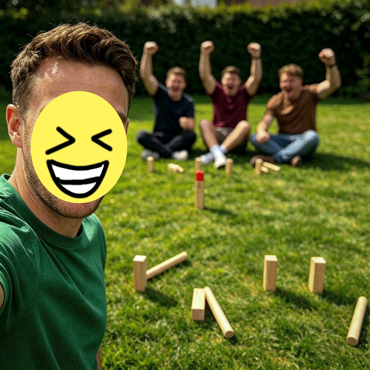 Kubb Outdoor Game Viking Game Hardwood Garden Throwing Toy with Carry Bag (28 x 5.5 x 5.5 cm-King)