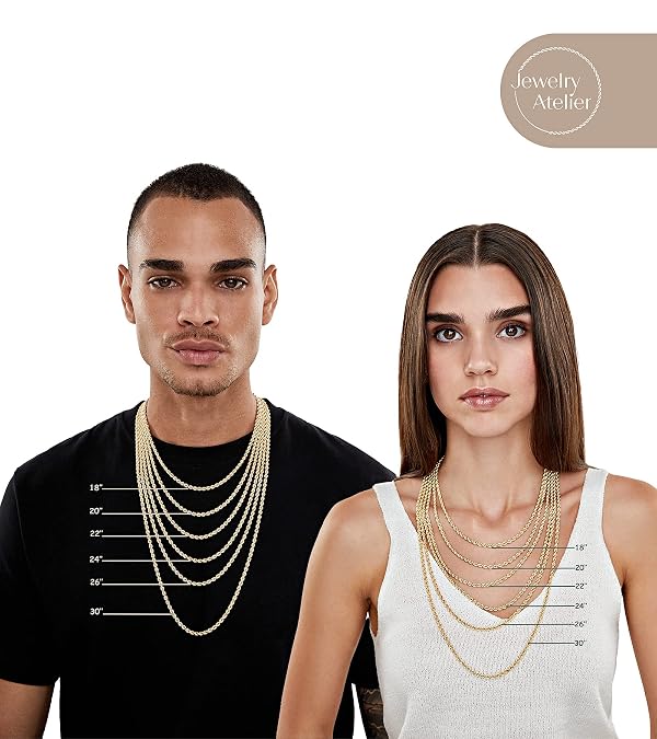 Jewelry Atelier Gold Chain Necklace Collection - 14K Solid Yellow Gold Filled Rope Chain Necklaces for Women and Men with Different Sizes (2.1mm, 2.7mm, or 3.8mm) by Jewelry Atelier - Image 4
