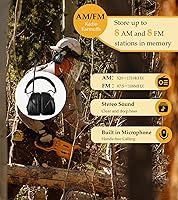 Vista 3 de E8830 auriculares con radio digital AM FM, protección auditiva con reducción de ruido de 25dB, orejeras de seguridad, cómodos protectores auditivos