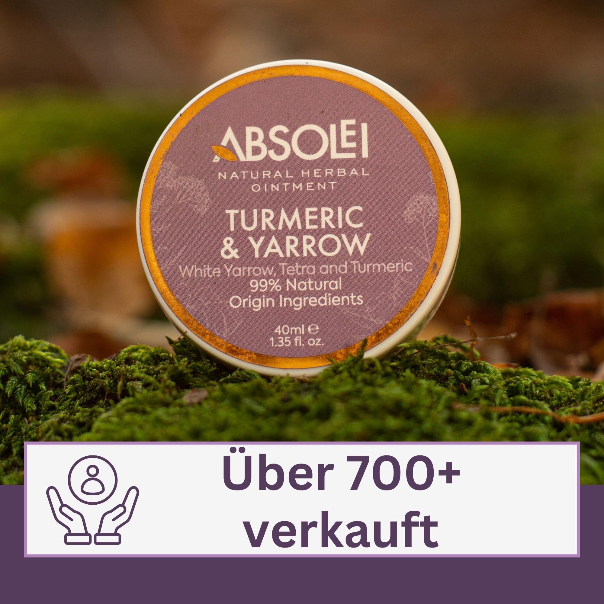 Hämorrhoiden Salbe, Natürliche Salbe gegen Brennen, Juckreiz und Beschwerden mit Weißer Schafgarbe, Sumach und Kurkuma, 40 ml (3er Pack)