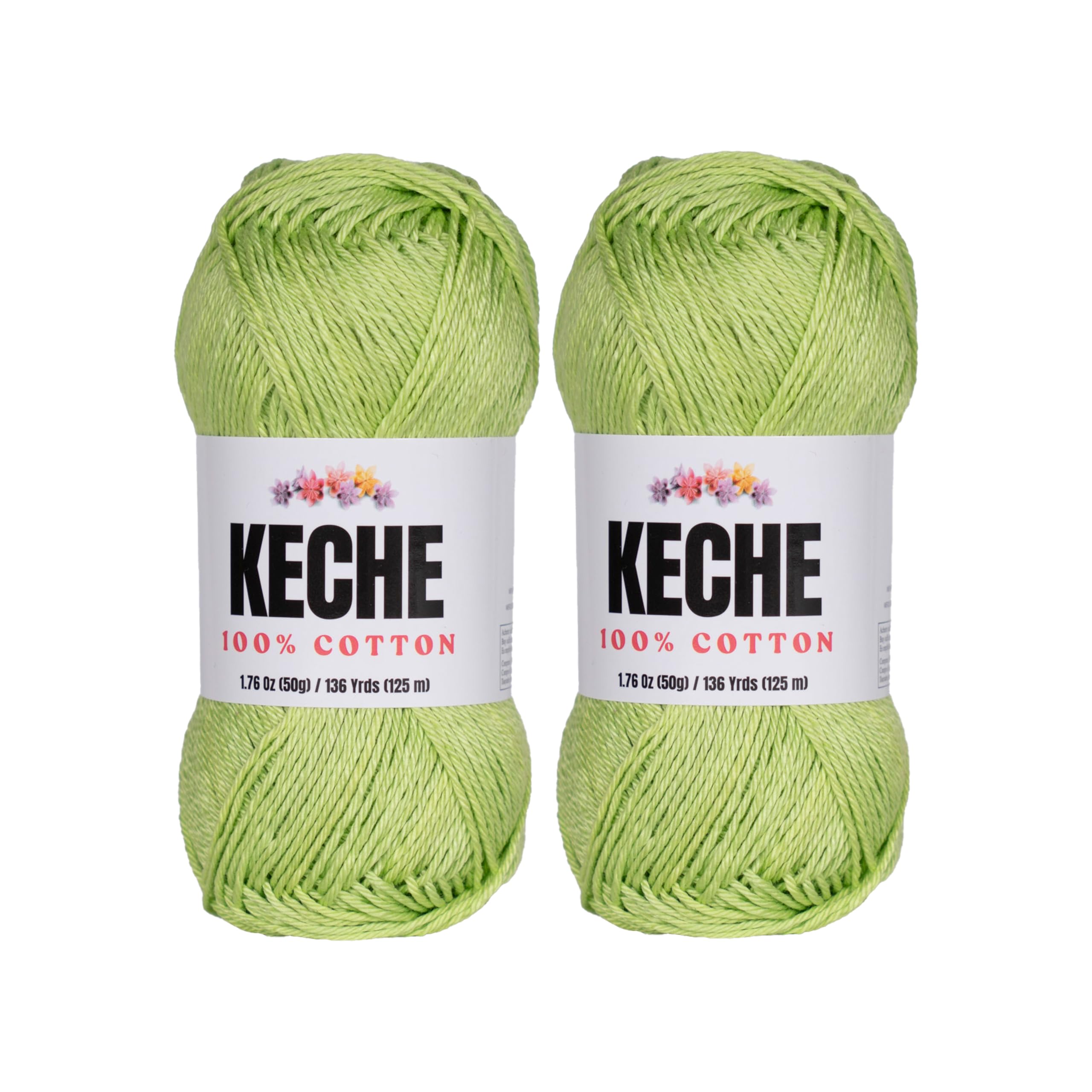 Hilo ganchillo algodón mercerizado menta Fine-Sport 2 para tejer amigurumis pack 2 madejas
