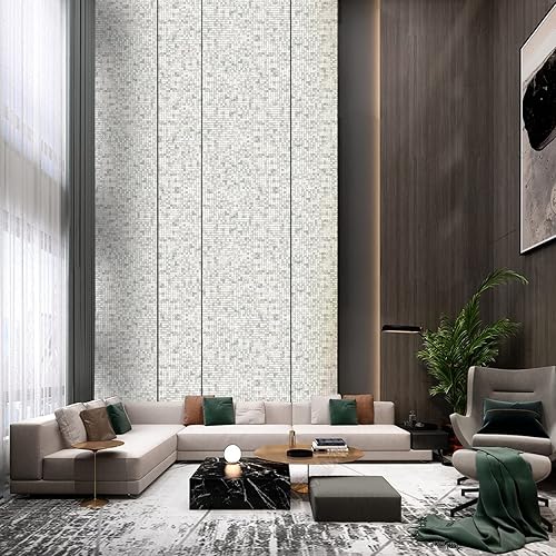 Miniatura 5 de Midcard 6 hojas de azulejos cuadrados de mármol blanco y gris jazz para salpicaduras en muro, azulejos pulidos para suelo y pared de ducha