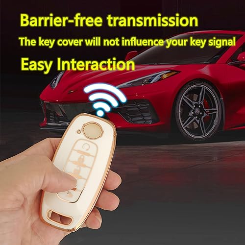 Miniatura 6 de QIXIUBIA Funda para llave Lexus con llavero compatible con Lexus Es300 Gs300 Gs400 Gs430 Is300 Ls400 Ls430, Blanco, Pequeño